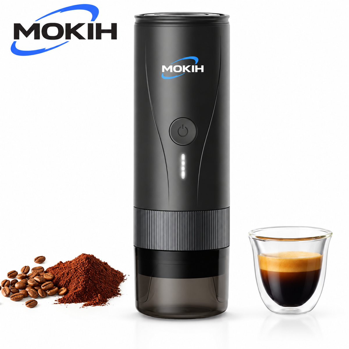 Tragbare Elektrische Espressomaschine mit Heizfunktion – Kompakte Kaffeemaschine für Reisen, Camping und Büro